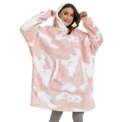 Oversized Fleece Hoodie Blanket with Pocket