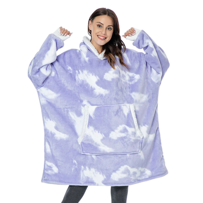 Oversized Fleece Hoodie Blanket with Pocket