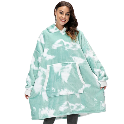Oversized Fleece Hoodie Blanket with Pocket
