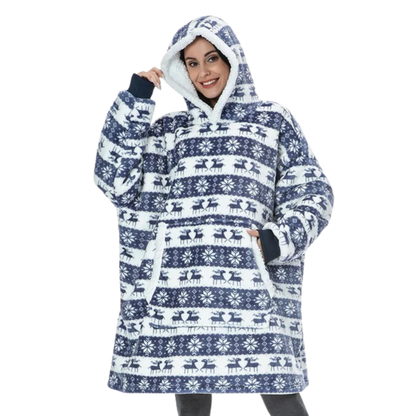 Oversized Fleece Hoodie Blanket with Pocket