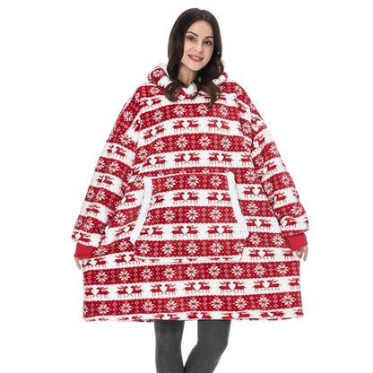 Oversized Fleece Hoodie Blanket with Pocket
