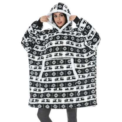 Oversized Fleece Hoodie Blanket with Pocket