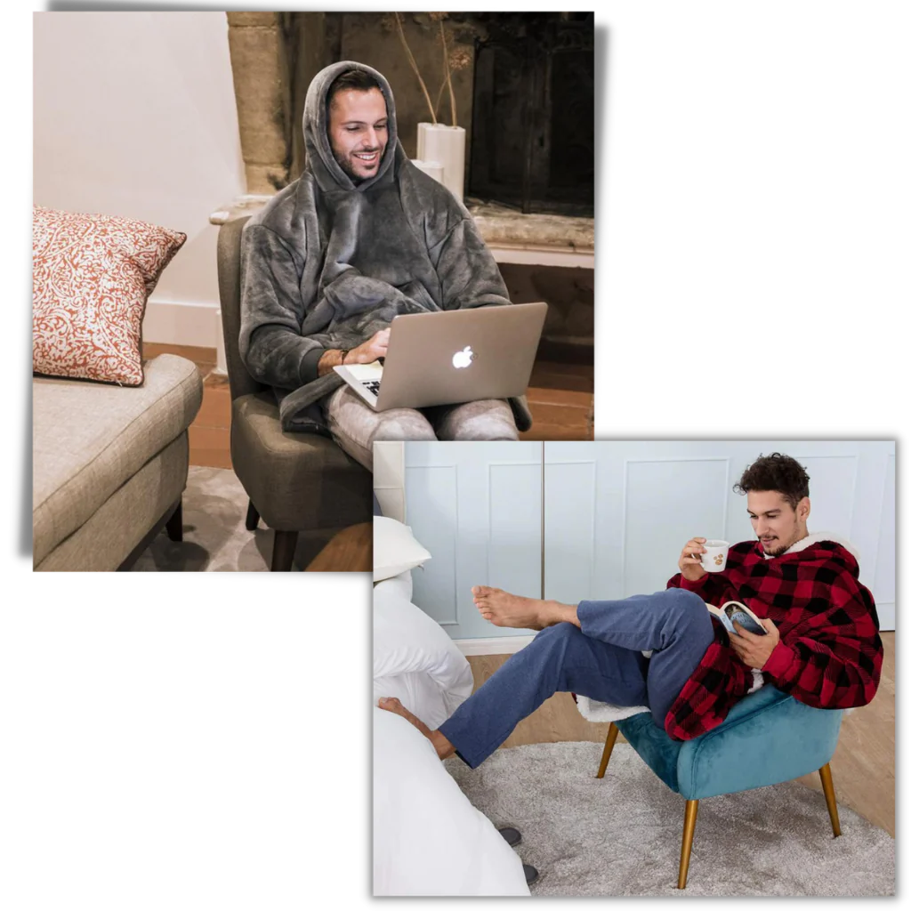 Oversized Fleece Hoodie Blanket with Pocket
