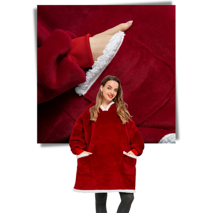 Oversized Fleece Hoodie Blanket with Pocket
