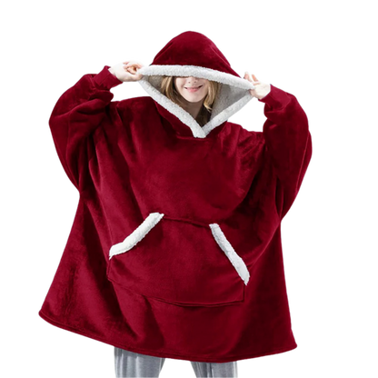 Oversized Fleece Hoodie Blanket with Pocket