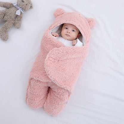 Baby Blanket Fleece Wrap with Hooded Design
