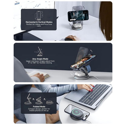 Wireless Charging Station with Foldable Stand