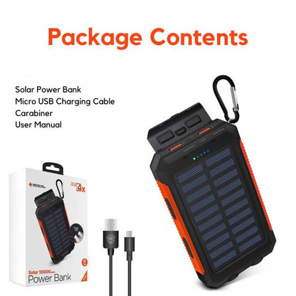 Solar Power Bank Waterproof Portable Charger