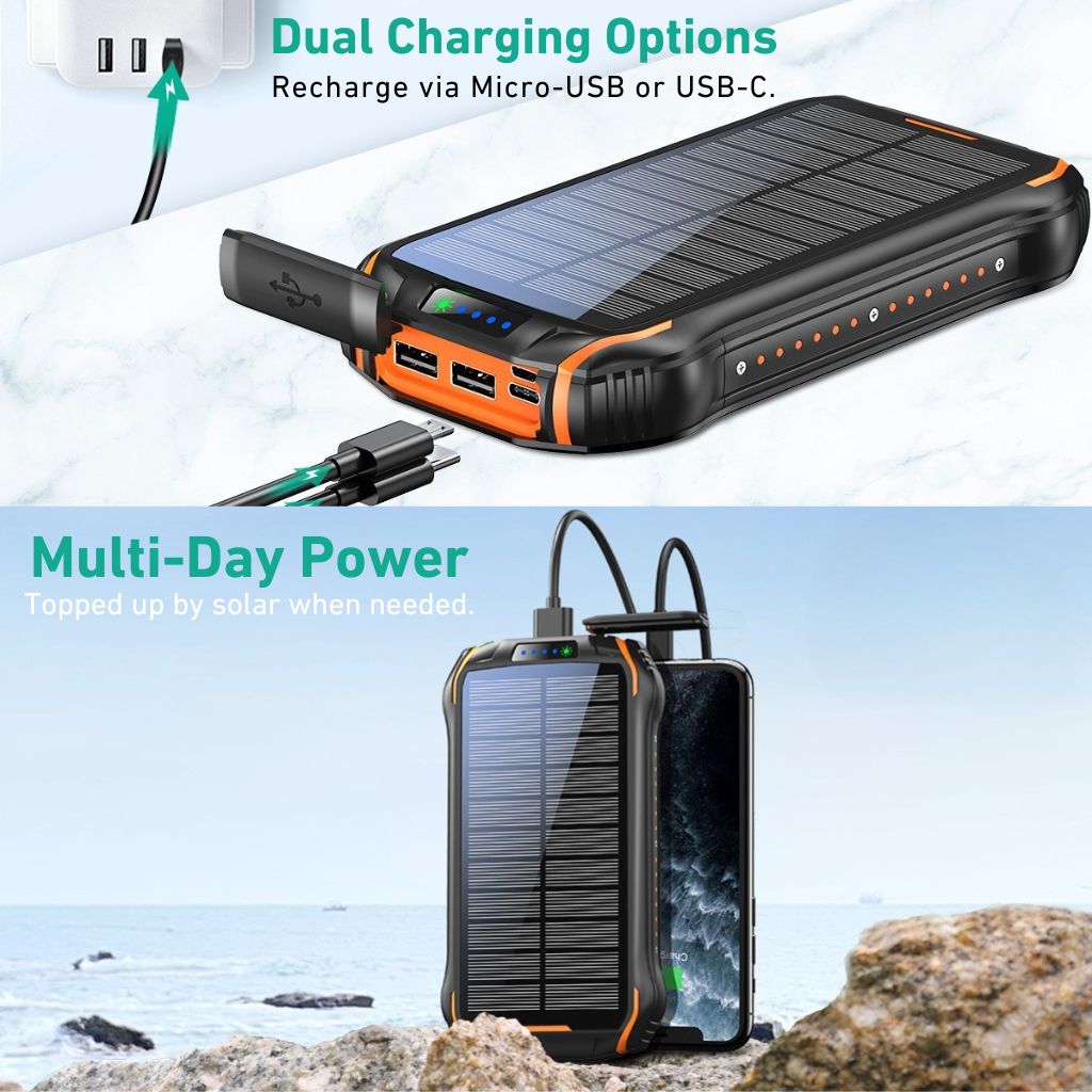 Power Bank Solar Fast Charging Outdoor Waterproof