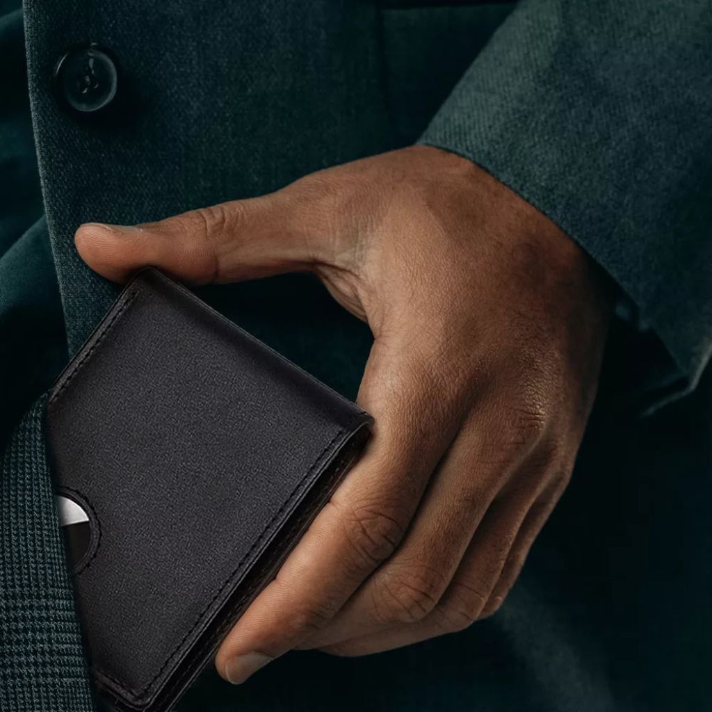 Leather Wallet Slim RFID Blocking with Tracker