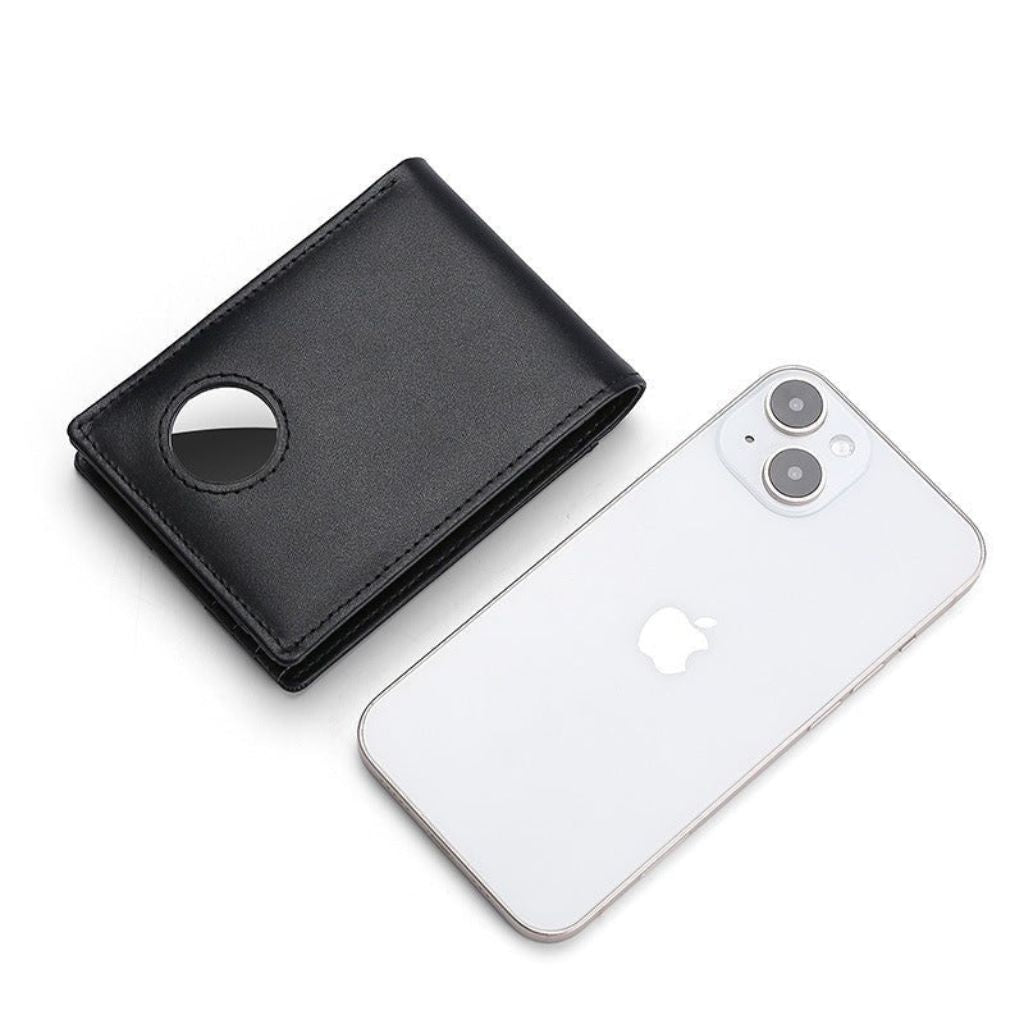 Leather Wallet Slim RFID Blocking with Tracker
