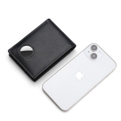 Leather Wallet Slim RFID Blocking with Tracker