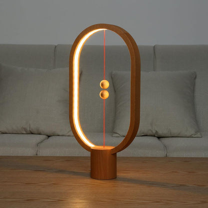 Wood Table Lamp with Magnetic Switch Light