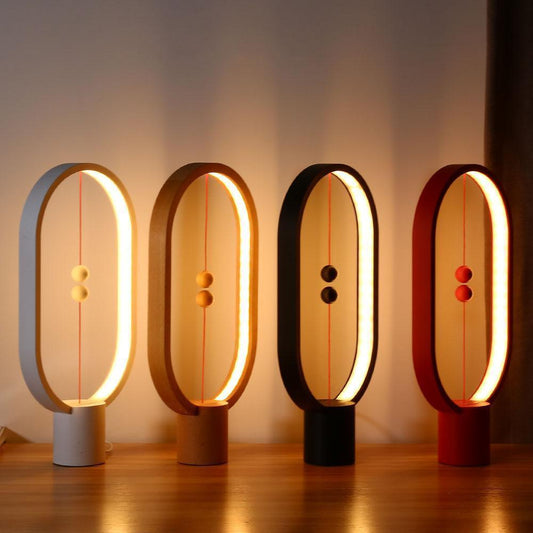 Wood Table Lamp with Magnetic Switch Light