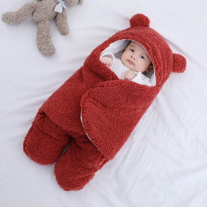 Baby Blanket Fleece Wrap with Hooded Design