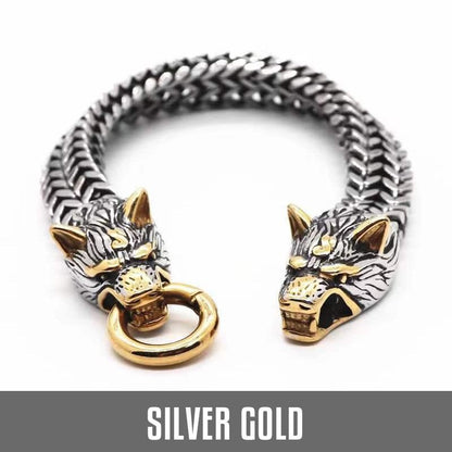Great Gift - Men's Retro Viking Wolf Bracelet