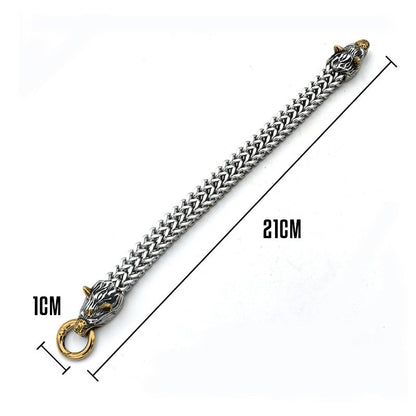 Great Gift - Men's Retro Viking Wolf Bracelet