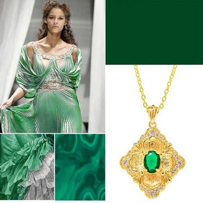 Italian Crafted Vintage Emerald Jewellery Set