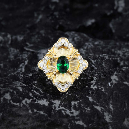 Italian Crafted Vintage Emerald Jewellery Set