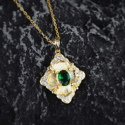 Italian Crafted Vintage Emerald Jewellery Set