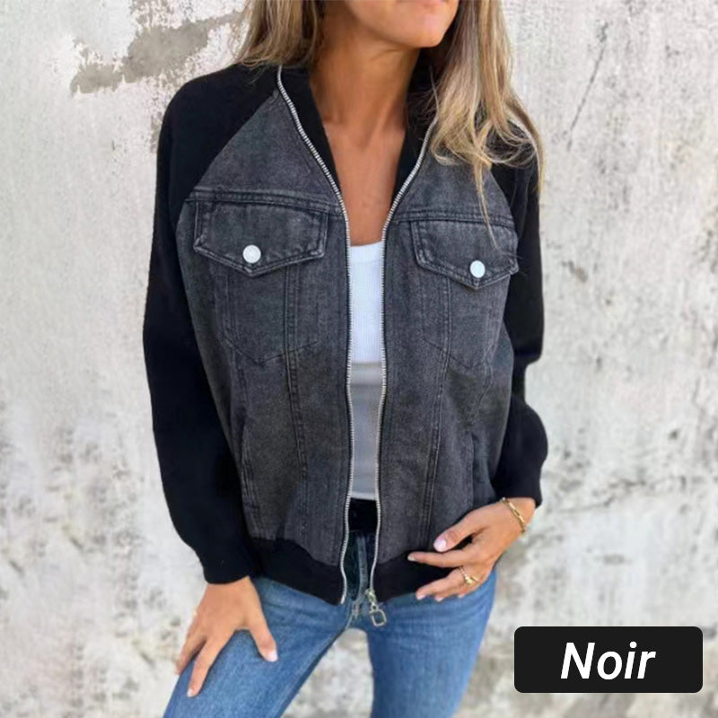 Sommarförsäljning Nya produkter 49% rabatt🍃🔥Ny fashionabel kreativ denim spliced jacka för kvinnor