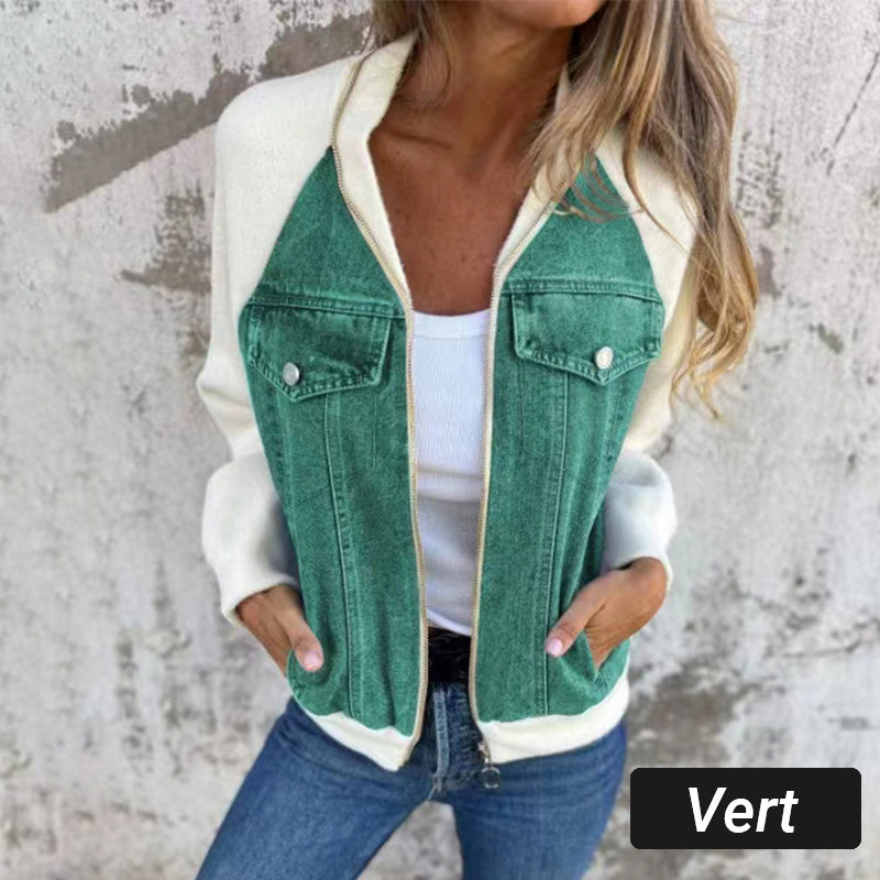 Sommarförsäljning Nya produkter 49% rabatt🍃🔥Ny fashionabel kreativ denim spliced jacka för kvinnor