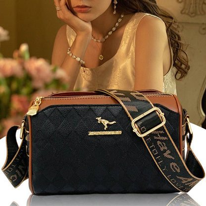 Leather Crossbody Bag with Quilted Design