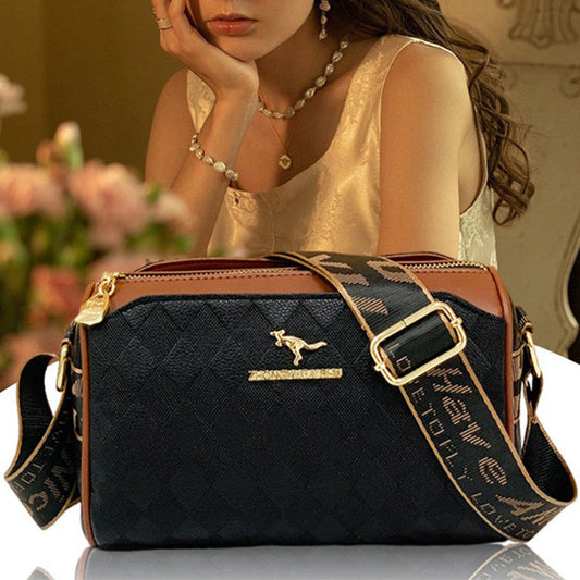 Leather Crossbody Bag with Quilted Design