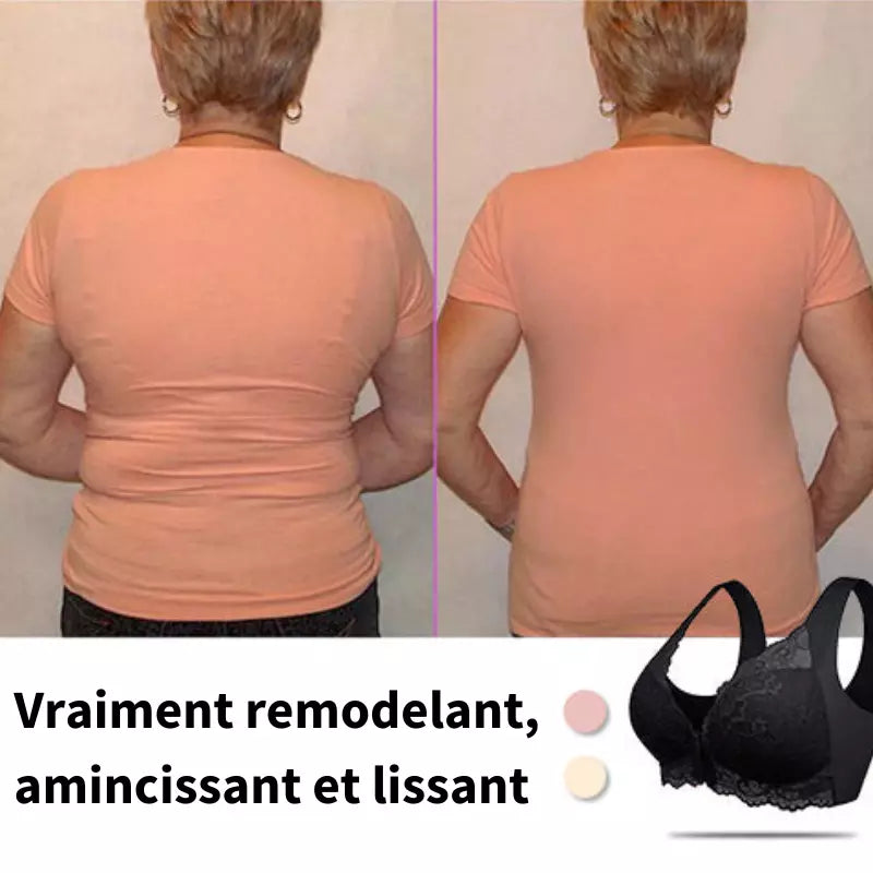 (3-pack) Formande trådlös behå med stängning framtill