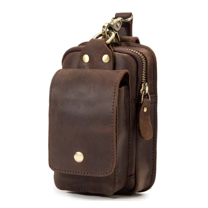 Leather Belt Bag with Secure Zip Pockets
