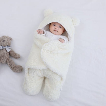 Baby Blanket Fleece Wrap with Hooded Design