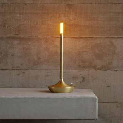 Table Lamp Brass Finish LED Rechargeable Light