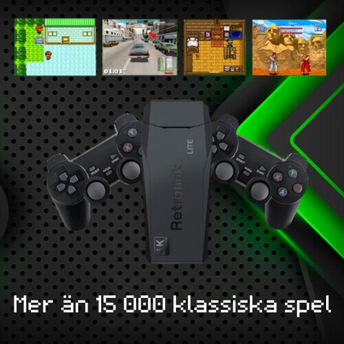 15 000 RETROSPEL + 2 TRÅDLÖSA SPELKONTROLLER